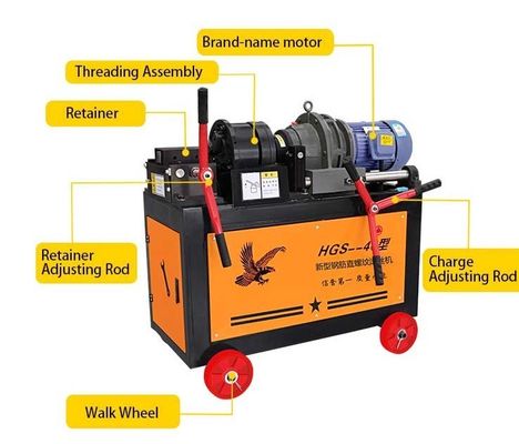 HGS-50 20mm-120mm 막대기 위한 자동 평면 다이 스포크 톱 스레드 롤링 머신